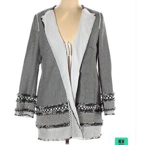 NWT Maison Common | Boho Fringe Black White Jacket